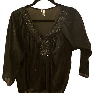 Black jeweled top sz med